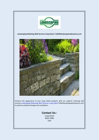 Landscaping Retaining Wall Services Long Island  Suffolklandscapeandmasonry.com