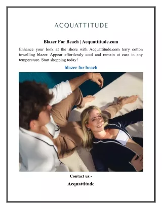 Blazer For Beach  Acquattitude