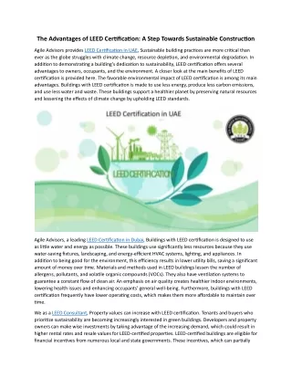 the advantages of leed certification a step