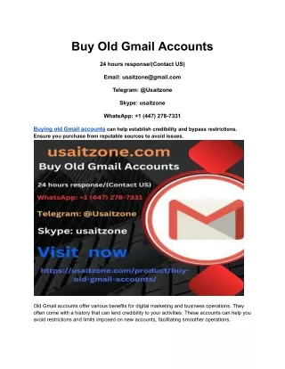 Buy Old Gmail Accounts