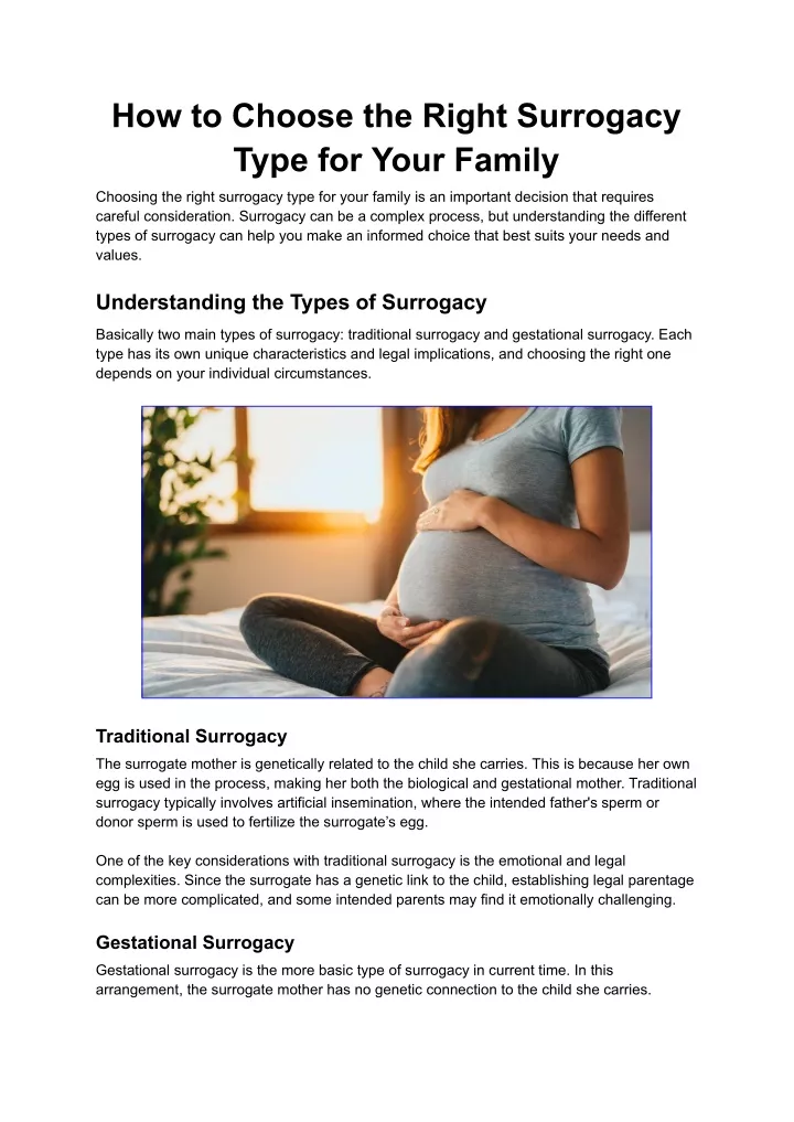 how to choose the right surrogacy type for your