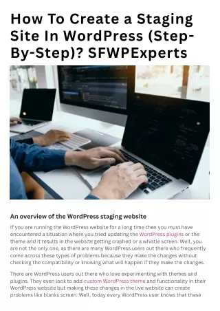 how to create a staging site in wordpress step