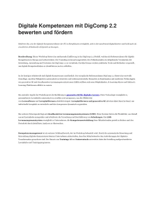 Digitale Kompetenzen mit DigComp 2.2 bewerten und fördern