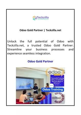 odoo gold partner teckzilla net