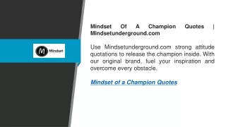 Mindset Of A Champion Quotes  Mindsetunderground.com