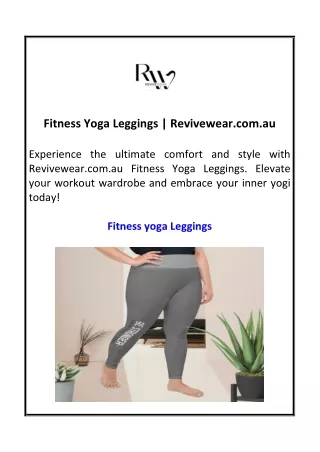 Fitness Yoga Leggings | Revivewear.com.au