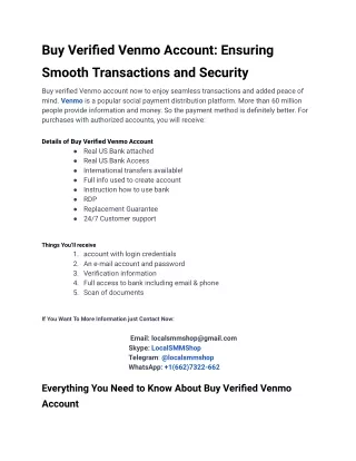 5 Brilliant Ways To Use Buy Verified Venmo Account
