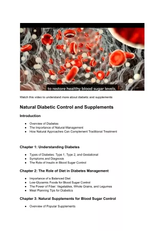 understand more about diabetic and supplements