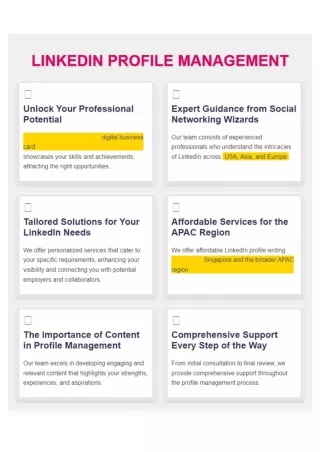 LinkedIn profile management services