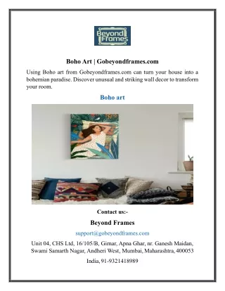 Boho Art  Gobeyondframes