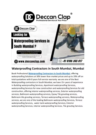 Waterproofing Contractors in South Mumbai