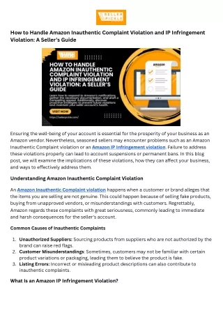 How to Handle Amazon Inauthentic Complaint Violation and IP Infringement Violation A Seller’s Guide