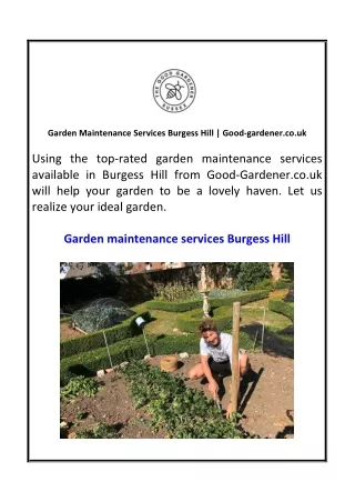 Garden Maintenance Services Burgess Hill | Good-gardener.co.uk