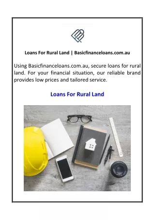 Loans For Rural Land | Basicfinanceloans.com.au
