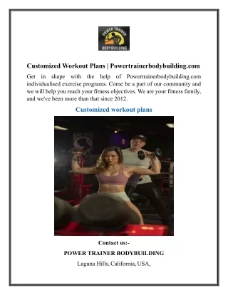 Customized Workout Plans  Powertrainerbodybuilding
