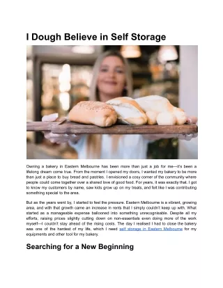 i dough believe in self storage