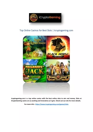 Top Online Casinos for Best Slots | Icryptogaming.com