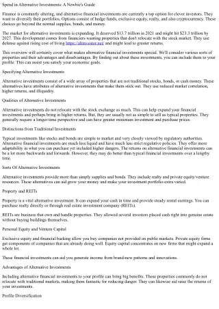 Purchase Alternative Investments: A Beginner's Overview