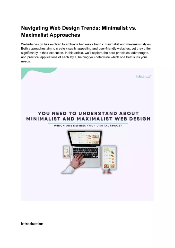 navigating web design trends minimalist