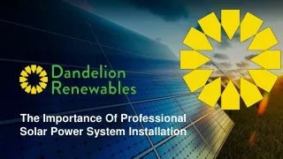the importance of professional solar power system