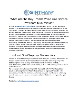 What Are the Key Trends Voice Call Service Providers Must Watch _