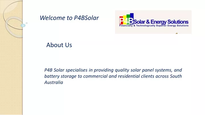 welcome to p4bsolar