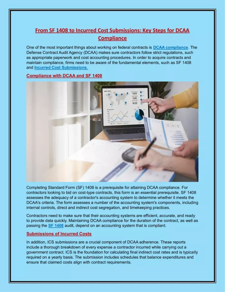 from sf 1408 to incurred cost submissions