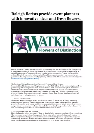 Watkins Flowers of Distinction