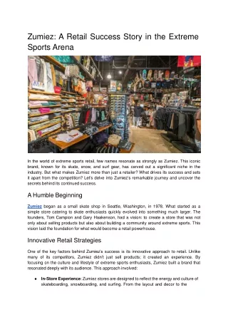 Zumiez_ A Retail Success Story in the Extreme Sports Arena