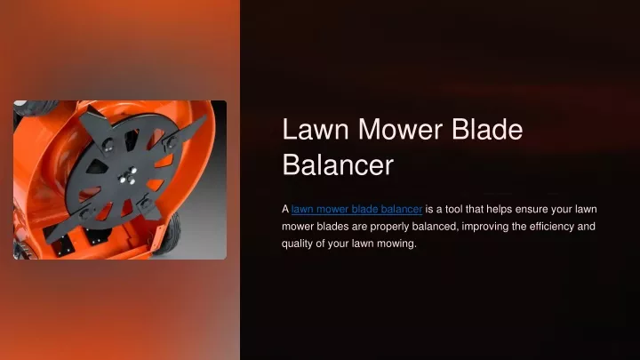 lawn mower blade balancer