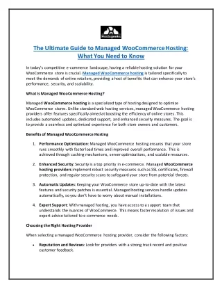 The Ultimate Guide to Managed WooCommerce Hosting
