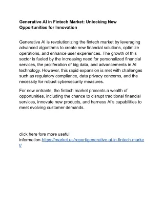 Generative AI in Fintech Market: How AI is Reshaping Credit Scoring