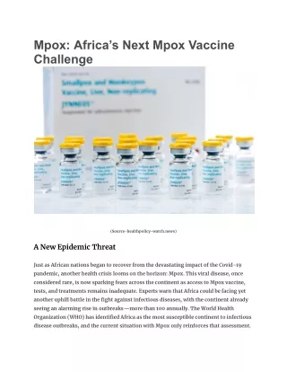 mpox africa s next mpox vaccine challenge
