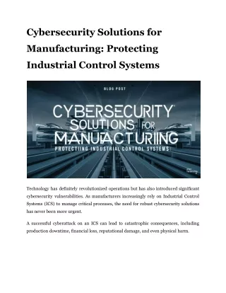 cybersecurity solutions for