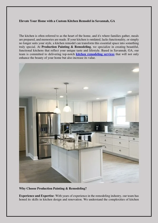 PPT - Elevate Your Home with a Custom Kitchen Remodel in Savannah, GA ...