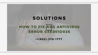 1800–319–0494 How to Fix AVG Antivirus Error 0xE001D026