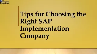 Tips for Choosing the Right SAP Implementation Company