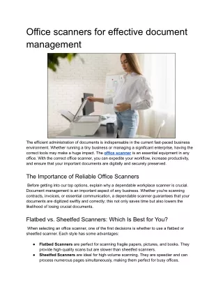 Office Scanners for Efficient Document Management