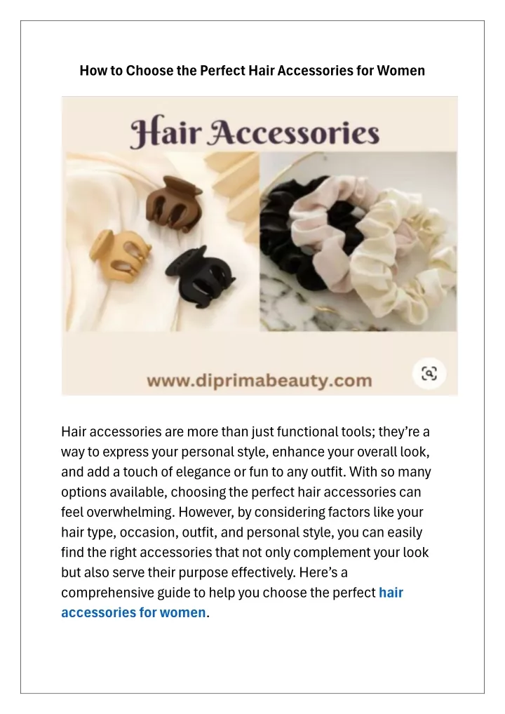 how to choose the perfect hair accessories