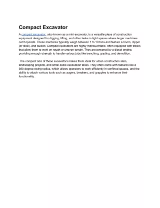 Compact Excavator