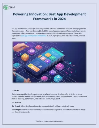 Powering Innovation Best App Development Frameworks in 2024