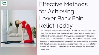 effective methods for achieving lower back pain