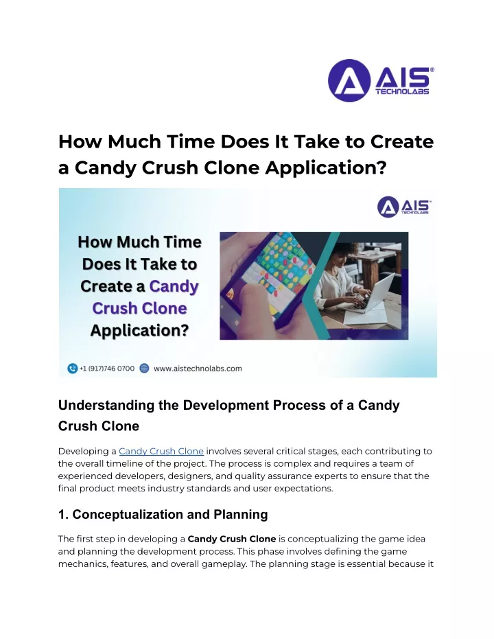 how much time does it take to create a candy