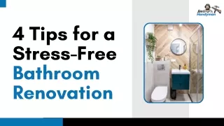 4 Tips for a Stress-Free Bathroom Renovation