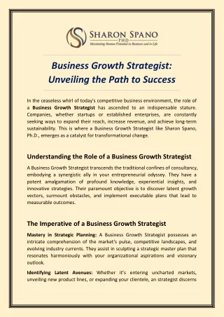 Business Growth Strategist: Unveiling the Path to Success