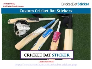 Custom Cricket Bat Stickers