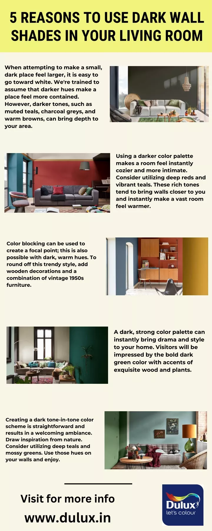 5 reasons to use dark wall shades in your living