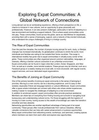 exploring expat communities a global network