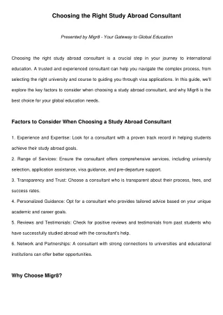 Choosing Migr8: Your Study Abroad Guide