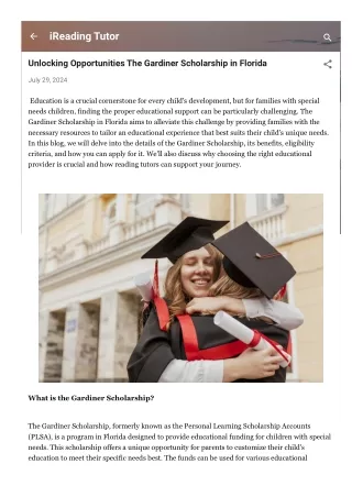 Unlocking Opportunities The Gardiner Scholarship in Florida